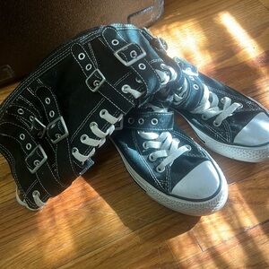 Throwback extra tall strapped Chuck Taylors